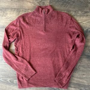 Men’s quarter zip sweater -wine colored